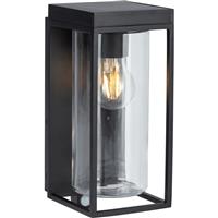 Lutec Flair Solar Wall Light IP44 2W 200lm 2700K PIR in Black Die Cast Aluminium