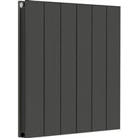 Towelrads Ascot Double Panel Designer Radiator 600 x 612mm 1996Btu in Anthracite Aluminium