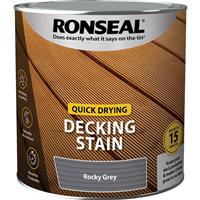 Ronseal Quick Drying Decking Stain 2.5L Rocky in Grey