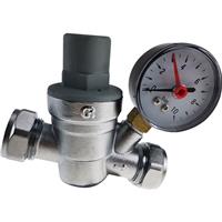 Made4Trade Pressure Reducing Valve and Gauge 15 / 22mm in Chrome Brass