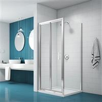 Merlyn NIX Bi-Fold Shower Enclosure Door and Side Panel 900 x 900mm in Chrome Toughened Safety Glass