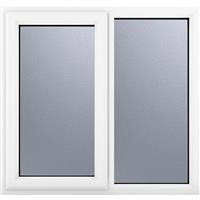 Crystal Casement uPVC Window Left Hand Opening Next To a Fixed Light 1190mm x 1040mm Obscure Double Glazing in White