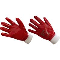 Portwest PVC Knit Wrist Gloves in Red