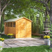 Power Apex Shed 18' x 6' in Natural Timber