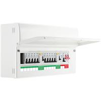 BG Metal 18th Edition Dual 80A RCD Type A + 10 MCBs + SPD Consumer Unit 11 Way