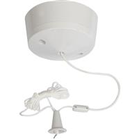 Axiom Ceiling Switch Pull Cord 10A 2 Way (Round) in White Plastic