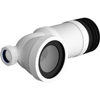 Viva 90deg Flexible Pan Connector Inc Pipe Boss 250mm - 550mm in White Polypropylene