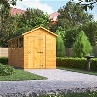 Power Apex Shed 16' x 6' in Natural Timber