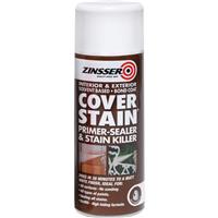 Zinsser Cover Stain Primer Sealer Spray Paint 400ml in White
