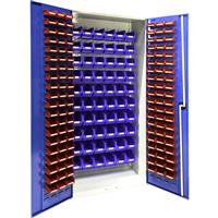 Barton Louvred Panel Cabinet 2000 x 1015 x 430mm with 120 TC1 Red & 60 TC3 Blue Bins (180 Pk) Steel