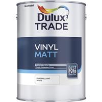Dulux Trade Vinyl Matt Emulsion Paint Pure Brilliant 5L in White