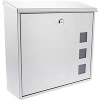 Burg-Wachter Aire Post Box in Silver Galvanised Steel