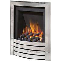 Be Modern Flare Slimline Manual Control Gas Fire 16" Inlet - Fascia in Chrome Steel