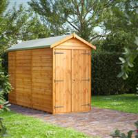 Power Overlap Apex Shed 10' x 4' No Windows in Natural Timber
