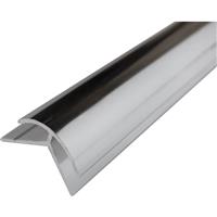 Wetwall Acrylic Polished Shower Wall Panel Trims External Corner 2440mm in Silver
