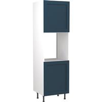 Kitchen Kit Flatpack Shaker Kitchen Cabinet Tall Single Oven Unit Ultra Matt 600mm in Indigo Blue MFC