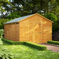 Powersheds Power Security Apex Shed 20' x 10' in Natural Timber