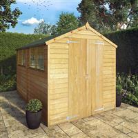 Mercia Overlap Apex Shed 10' x 6' in Brown Timber