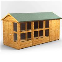 Power Apex Potting Shed Combi including 4ft Side Store 14' x 6' in Natural Timber