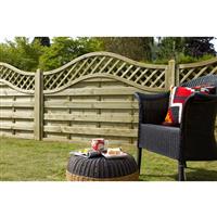 Forest Garden Europa Prague Fence Panel 6' x 5' (5 Pack) in Natural Timber