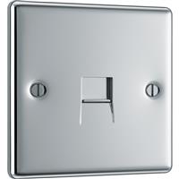 BG Polished Telephone Socket Slave in Chrome Steel