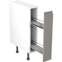 Kitchen Kit Flatpack J-Pull Kitchen Cabinet Pull Out Base Unit Super Gloss 150mm in Dust Grey MFC