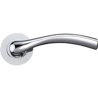 Stanza Siena Lever on Rose Door Handles Polished (Pair) in Chrome