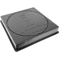 Aquaflow Large Inspection Cover & Frame Square in Black