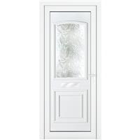 Crystal uPVC Front Door Two panel Large Glass Balmoral White Left Hand 920 x 2090mm Obscure Glass 920x2090x70