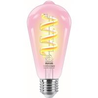 Philips WiZ LED Clear Filament Colour Smart Light Bulb ST64 E27 6.3W