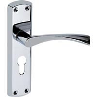 Eclipse Monza Door Handles Euro Lock Polished (Pair) in Chrome