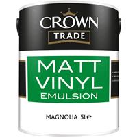 Crown Trade Vinyl Matt Emulsion Paint 5L in Magnolia