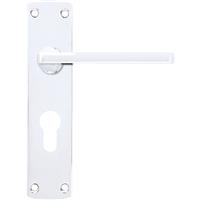 Stanza Leon Door Handles Polished Euro Lock (Pair) in Chrome Plastic