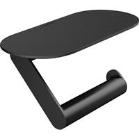 Hansgrohe WallStoris Toilet Roll Holder With Shelf Matt in Black Plastic