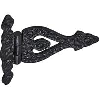 Old Hill Ironworks Cabinet Hinge 135mm x 110mm (2 Pack) in Black Steel