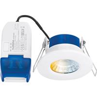 Aurora R6 4W-8W Wattage and CCT Switchable Fire Rated IP65 Downlight Dimmable 4/6/8W 680lm Flat CCT in White Polycarbonate