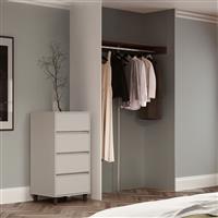 Spacepro Shelf and Hanger Bar Wardrobe Storage 2800 x 500 x 108mm in Walnut Steel/MFC