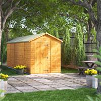 Power Windowless Apex Shed 20' x 6' in Natural Timber