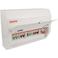 Contactum High Integrity Dual Type A RCD + 10 MCBs Consumer Unit 10 Way