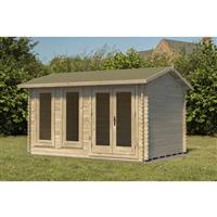 Forest Garden Chiltern Log Cabin (Felt Shingles and Underlay) 4m x 3m in Natural Timber