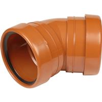Aquaflow Double Socket Bend 110mm 45deg in Terracotta Rubber