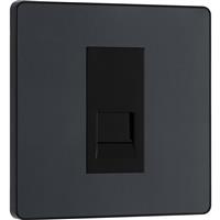 BG Evolve Matt (Black Ins) Single Secondary Telephone Socket in Grey Polycarbonate