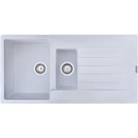 Reginox Harlem Reversible Composite Kitchen Sink & Drainer 1.5 Bowl in White Granite Composite