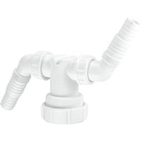 McAlpine V33WM Standpipe Twin Connector 1 1/2" in White Polypropylene