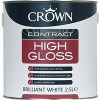 Crown Contract High Gloss Paint Brilliant 2.5L in White