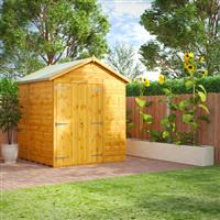 Powersheds Power Windowless Apex Shed 6' x 6' Double Door in Natural Timber