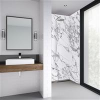 Mermaid Elite Tongue & Groove Shower Wall Panel Marmo Migliore 2420mm x 600mm x 10mm in Marble Synthetic Waterproof Core