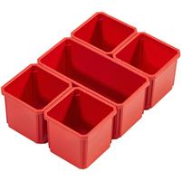 Milwaukee Bins for PACKOUT Organizer and Compact Organizer - 5pc (5Pk) in Red Plastic