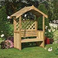 Rowlinson Salisbury Arbour 207.5cm (h) x 163cm (w) x 74cm (d) in Natural Timber
