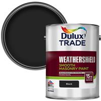 Dulux Trade Weathershield Smooth Masonry Paint 5L in Black